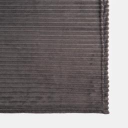 Ribbed Faux Fur Throw - Charcoal - thumbnail 4