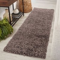 Desire Rugs Plain Living Room Fluffy Shaggy Area Rugs - Taupe / 60x220 - thumbnail 1