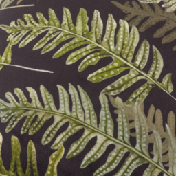 Kielder Fern Night Printed Velvet Cushion - Black / 80 Feather 20 Polyester - thumbnail 4