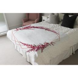 Pink Flower And Geometric Shapes Blanket - Pink - thumbnail 4