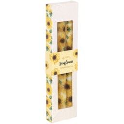 Set of 3 Sunflower Unscented Taper Candles - Yellow - thumbnail 3