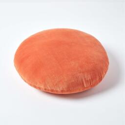 Velvet Round Cushion - Burnt Orange - thumbnail 3