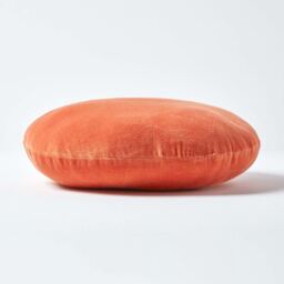 Velvet Round Cushion - Burnt Orange - thumbnail 4