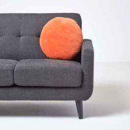 Velvet Round Cushion - Burnt Orange - thumbnail 2