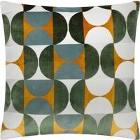 Bardot Cut Velvet Cushion - Gold-Blue
