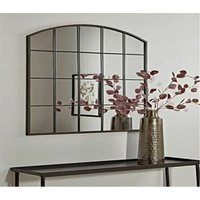 Black Arch Rectangle Window Style Wall Mirror - Black