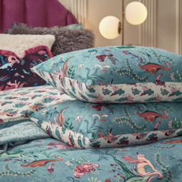 Athena Mythological Duvet Cover Set - Mineral Blue / Superking - thumbnail 2