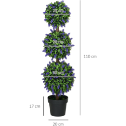 HOMCOM Artificial Lavender Flower Tree - Green / 20cm - thumbnail 4