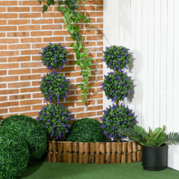 HOMCOM Artificial Lavender Flower Tree - Green / 20cm - thumbnail 3