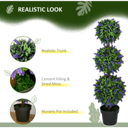 HOMCOM Artificial Lavender Flower Tree - Green / 20cm - thumbnail 5