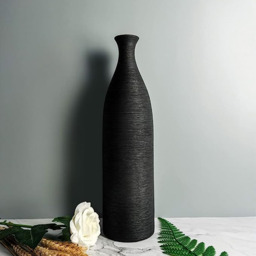 Ceramic Flower Vase - Black - thumbnail 3