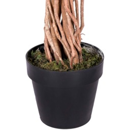 Homescapes Variegated Green Ficus Tree Artificial Plant with Twisted Trunk, 6 Ft - Green - thumbnail 5