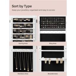 SONGMICS Full-Length Mirror Jewellery Cabinet - White - thumbnail 2
