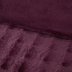 Aurora Soft Faux Fur Duvet Set - Berry / King - thumbnail 2