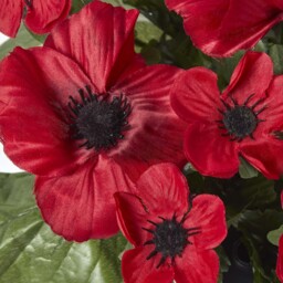 Artificial Red Poppy Flower Arrangement in Grave Pot - Red - thumbnail 4