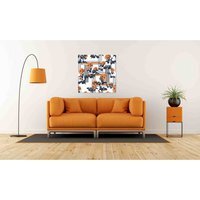 Flowers and lines fashion Canvas print - Orange / 127cm - image 1