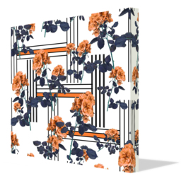 Flowers and lines fashion Canvas print - Orange / 127cm - thumbnail 2