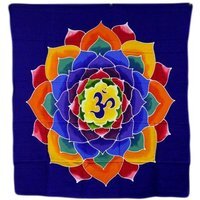 Vibrant Om Flower of Life Batik Wall Art - Multicolor