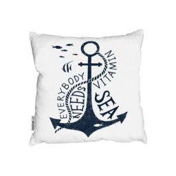 Everybody Needs Vitamin Sea Outdoor Cushion - Blue / 60cm - thumbnail 2