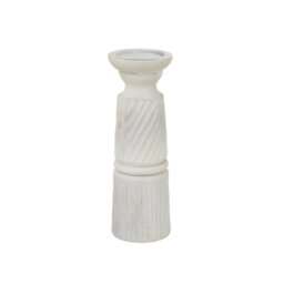Large Carved Candle Holder Elegant Sculptural Decor - White - thumbnail 2
