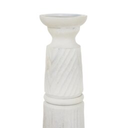 Large Carved Candle Holder Elegant Sculptural Decor - White - thumbnail 5
