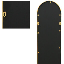Arcus Slim Framed Metal Arch Leaner Wall Mirror - Gold / 170cm - thumbnail 5
