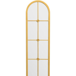 Arcus Slim Framed Metal Arch Leaner Wall Mirror - Gold / 170cm - thumbnail 3