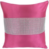 Matte Finish With Diamante Detail Scatter Cushion - Fuschia