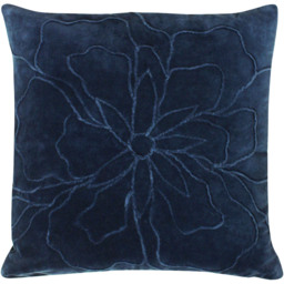 Angeles Floral Velvet Cushion - Navy / 80 Polyester 20 Feather - thumbnail 2