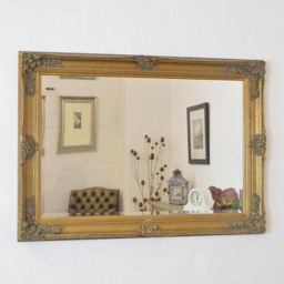 MirrorOutlet Abbey Gold Antique Style Rectangle Wall Mirror 110 X 79cm - Gold - thumbnail 3