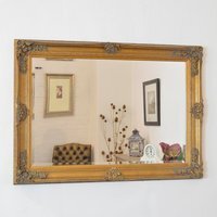 MirrorOutlet Abbey Gold Antique Style Rectangle Wall Mirror 110 X 79cm - Gold