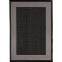 Ecology Collection Bordered Outdoor Rug - Black / 80cm