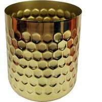Honeycomb Metal Planter - Gold - Yellow