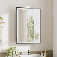 Bathroom Mirror Cabinet with Lights and Shaver Socket - Sliver - image 1