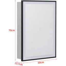 Bathroom Mirror Cabinet with Lights and Shaver Socket - Sliver - thumbnail 4