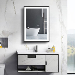 Bathroom Mirror Cabinet with Lights and Shaver Socket - Sliver - thumbnail 3