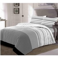 Maximus Striped Duvet Cover Set - Black / King