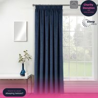 Oxford Navy Blackout Velvet Supersoft Tape Top Single Door Curtain - Navy - image 1