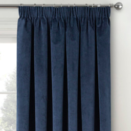 Oxford Navy Blackout Velvet Supersoft Tape Top Single Door Curtain - Navy - thumbnail 3