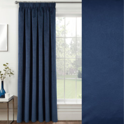 Oxford Navy Blackout Velvet Supersoft Tape Top Single Door Curtain - Navy - thumbnail 5