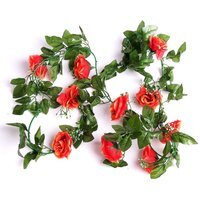 Best Artificial 7ft Champagne Silk Rose Garland - Champagne