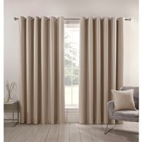 Hoxton Blackout Eyelet Curtains - Natural / 229cm