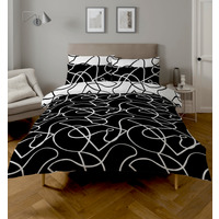 Pablo Reversible Duvet Cover and Pillowcase Set - Monotone / Double