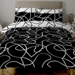 Pablo Reversible Duvet Cover and Pillowcase Set - Monotone / 200cm - thumbnail 3