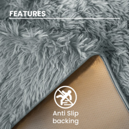 Supersoft Shaggy High Pile Rug - Silver / 120x170 - thumbnail 2