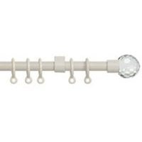 14 - 16mm Cream Crystal Ball Metal Curtain Pole Set - Cream / 150cm