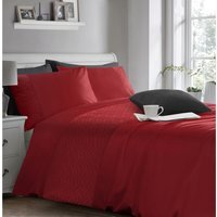 Soft Touch Pinsonic Quilted Geo Duvet Cover and Pillowcase Set - Red / King - image 1