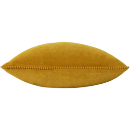 Cosmo Velvet Pom-Pom Cushion 45 x 45cm - Ochre / Feather - thumbnail 2