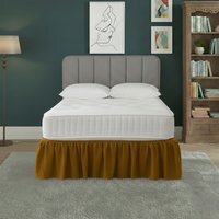 Base Valance Polycotton Sheet for Divan Beds Easy Care Bed Base Cover - Mustard / King