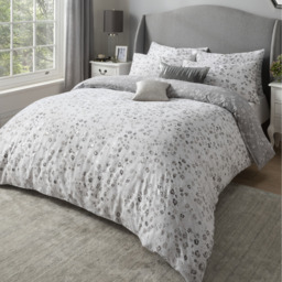 Delilah Silver Animal Print Reversible Duvet set - Silver / 260cm - thumbnail 2